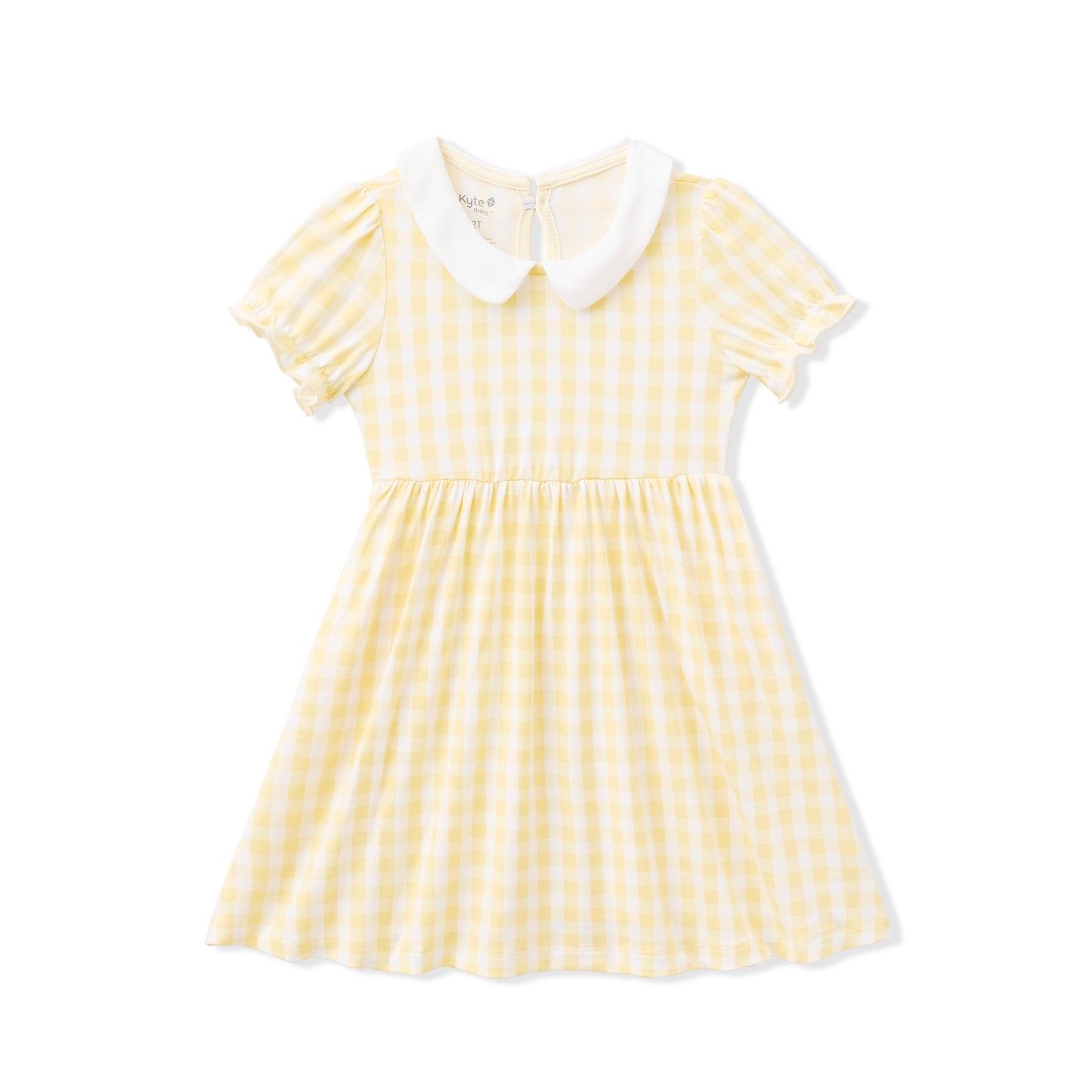 Peter Pan Collar Dress in Gingham Chamomile