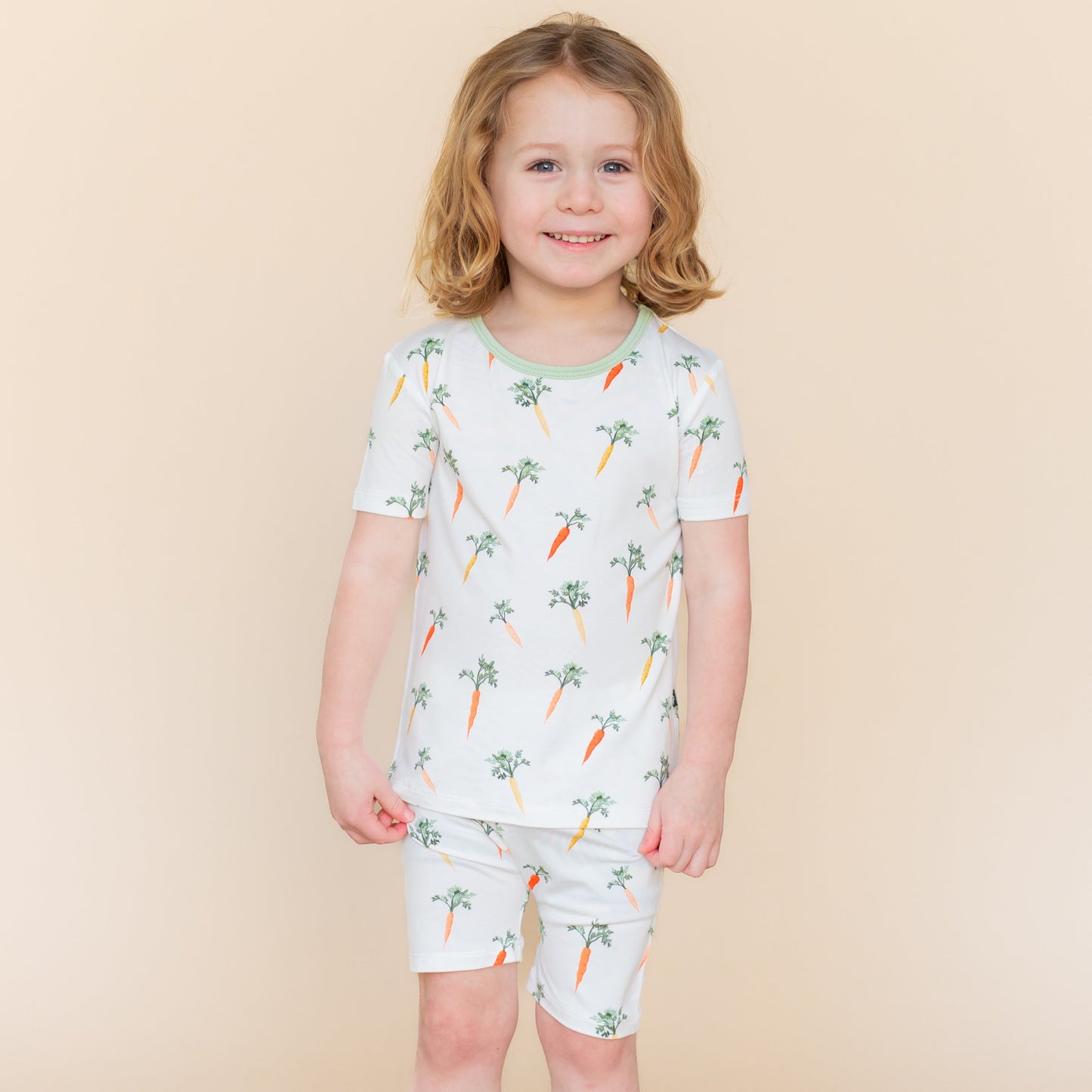 Short Sleeve Pajamas in Carrot